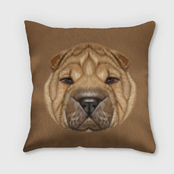 Подушка квадратная Sharpei, цвет: 3D-принт