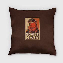 Подушка квадратная Soviet Bear, цвет: 3D-принт