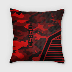 Подушка квадратная CS:GO Red Camo, цвет: 3D-принт