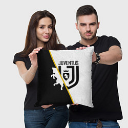 Подушка квадратная FC Juventus: Football Point, цвет: 3D-принт — фото 2