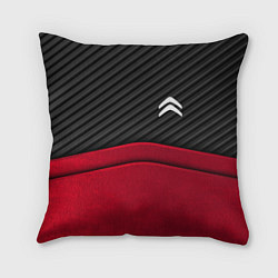 Подушка квадратная Citroen: Red Carbon, цвет: 3D-принт