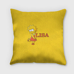 Подушка квадратная Lisa Simpson, цвет: 3D-принт