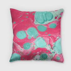 Подушка квадратная Watercolor: Pink & Turquoise, цвет: 3D-принт
