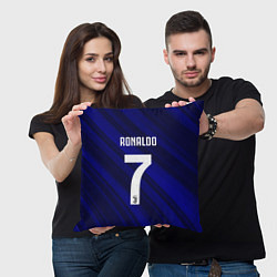 Подушка квадратная Ronaldo 7: Blue Sport, цвет: 3D-принт — фото 2