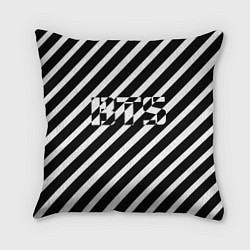 Подушка квадратная BTS: B&W Stripes, цвет: 3D-принт