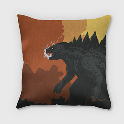 Подушка квадратная Godzilla: Monster Smoke, цвет: 3D-принт