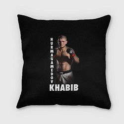 Подушка квадратная Хабиб: Дагестанский борец, цвет: 3D-принт