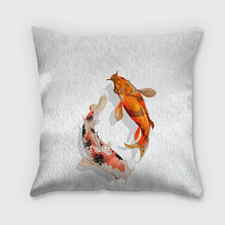 Подушка квадратная Рыбы удачи, цвет: 3D-принт