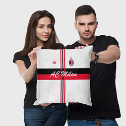 Подушка квадратная AC Milan: White Form, цвет: 3D-принт — фото 2