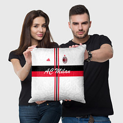 Подушка квадратная AC Milan: White Form цвета 3D-принт — фото 2