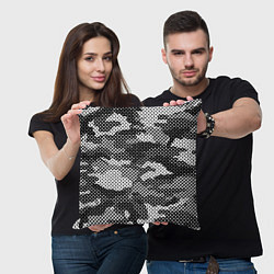 Подушка квадратная Черный камуфляж, цвет: 3D-принт — фото 2