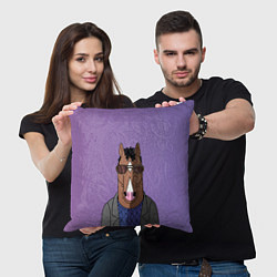 Подушка квадратная Конь БоДжек цвета 3D-принт — фото 2