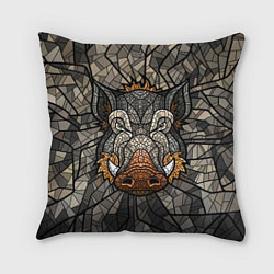 Подушка квадратная Mosaic Pig, цвет: 3D-принт