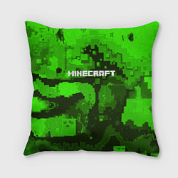 Подушка квадратная Minecraft: Green World, цвет: 3D-принт