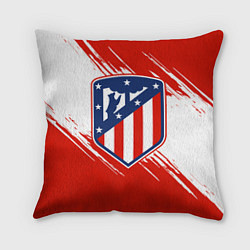 Подушка квадратная ФК Атлетико Мадрид, цвет: 3D-принт