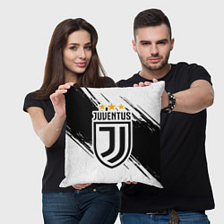 Подушка квадратная Juventus: 3 Stars, цвет: 3D-принт — фото 2