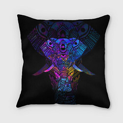 Подушка квадратная Слон орнамент, цвет: 3D-принт