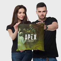 Подушка квадратная Apex Legends: Toxic Soldier, цвет: 3D-принт — фото 2