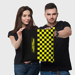 Подушка квадратная Testing ASAP Rocky: Yellow Grid, цвет: 3D-принт — фото 2