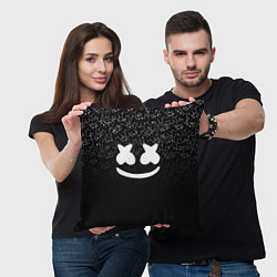 Подушка квадратная Marshmello Black, цвет: 3D-принт — фото 2