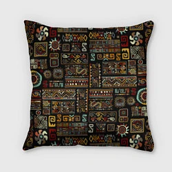 Подушка квадратная Этнический орнамент - Африка, цвет: 3D-принт