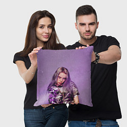 Подушка квадратная Billie Eilish: Violet Fashion, цвет: 3D-принт — фото 2