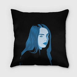 Подушка квадратная Billie Eilish: Blue Style, цвет: 3D-принт