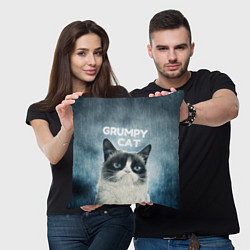 Подушка квадратная Grumpy Cat, цвет: 3D-принт — фото 2