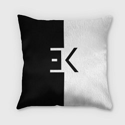 Подушка квадратная Егор Крид: ЕК, цвет: 3D-принт