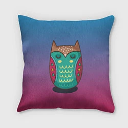 Подушка квадратная Мудрая сова, цвет: 3D-принт