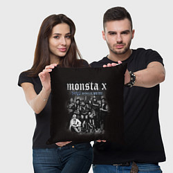 Подушка квадратная Monsta X, цвет: 3D-принт — фото 2