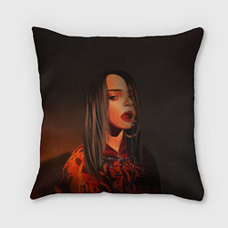 Подушка квадратная Billie Eilish: Red Head