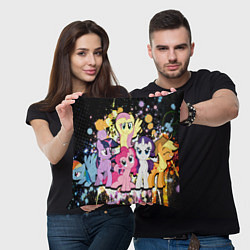 Подушка квадратная My little pony band, цвет: 3D-принт — фото 2