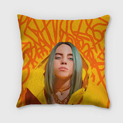 Подушка квадратная Billie Eilish, цвет: 3D-принт