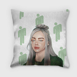 Подушка квадратная Billie Eilish, цвет: 3D-принт