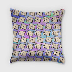 Подушка квадратная Woman yelling at cat, цвет: 3D-принт
