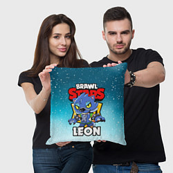 Подушка квадратная BRAWL STARS WEREWOLF LEON, цвет: 3D-принт — фото 2