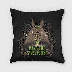Подушка квадратная Plant a tree Save the forest, цвет: 3D-принт