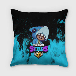 Подушка квадратная Brawl Stars LEON SHARK, цвет: 3D-принт