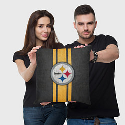 Подушка квадратная Pittsburgh Steelers, цвет: 3D-принт — фото 2