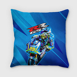 Подушка квадратная Suzuki MotoGP, цвет: 3D-принт