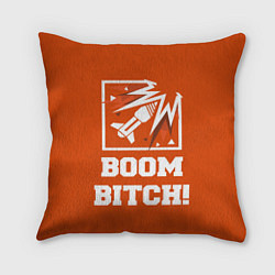 Подушка квадратная Boom Bitch!, цвет: 3D-принт