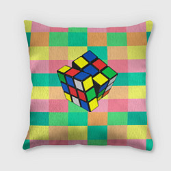 Подушка квадратная Кубик Рубика, цвет: 3D-принт