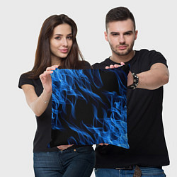 Подушка квадратная BLUE FIRE FLAME, цвет: 3D-принт — фото 2