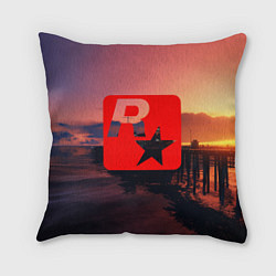 Подушка квадратная GTA ROCKSTAR, цвет: 3D-принт