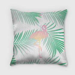 Подушка квадратная Фламинго в джунглях, цвет: 3D-принт