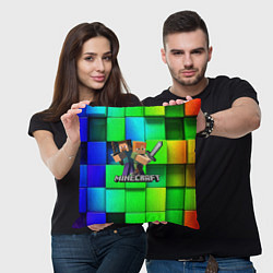 Подушка квадратная MINECRAFT, цвет: 3D-принт — фото 2