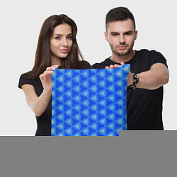 Подушка квадратная Синие соты, цвет: 3D-принт — фото 2