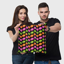 Подушка квадратная Конфеты, цвет: 3D-принт — фото 2