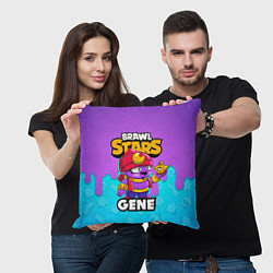 Подушка квадратная BRAWL STARS GENE, цвет: 3D-принт — фото 2